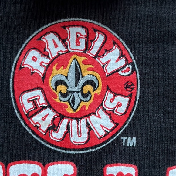 RAJUN CAJUNS of University of Louisiana at Lafayette logo onesie 0-3 months - Picture 8 of 13